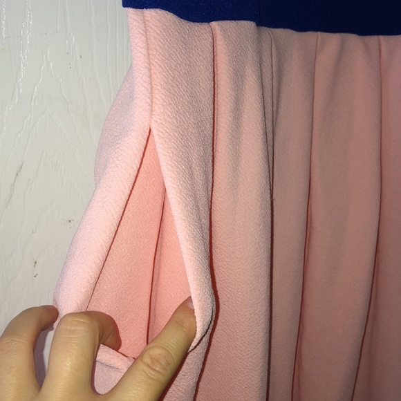 NWT-LuLaRoe Blue and Pink Amelia dress - Picture 4 of 7